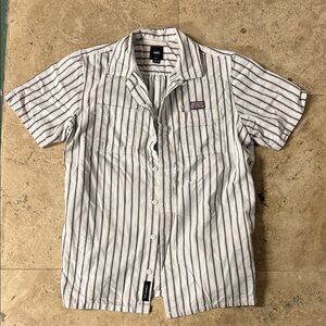 Vans Men's Black and White Striped Shirt